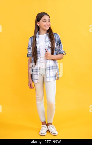 gen z. stylish shirt for everyday life. trendy student style. stylish  teenager girl. teen girl wearing checkered shirt. casual style of teenager  girl Stock Photo - Alamy