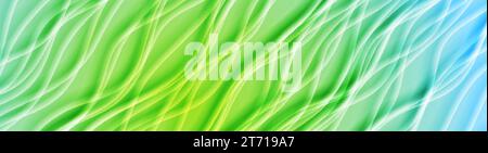 Light blue and green smooth blurred waves abstract background. Vector banner design Stock Vector