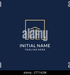 Initial CE square lines logo, modern and luxury real estate logo design vector graphic Stock Vector