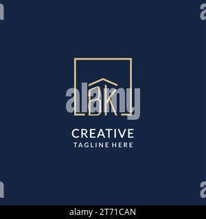 BK initial square logo design, modern and luxury real estate logo style ...