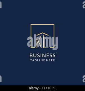 KL initial square logo design, modern and luxury real estate logo style ...
