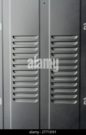 Metal ventilation grille in a refridgerator close up Stock Photo