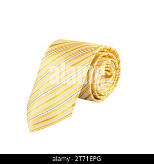 Rolled up neck tie isolated on white background Stock Photo
