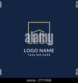 LC initial square logo design, modern and luxury real estate logo style ...