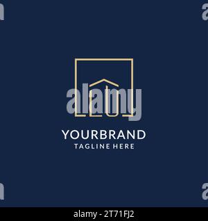 LU initial square logo design, modern and luxury real estate logo style ...
