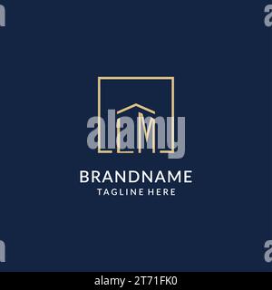 LM initial square logo design, modern and luxury real estate logo style ...