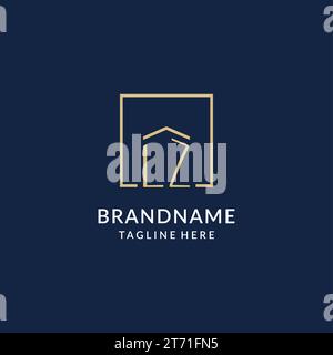 LZ initial square logo design, modern and luxury real estate logo style ...