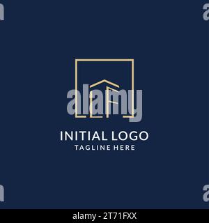 LF initial square logo design, modern and luxury real estate logo style ...