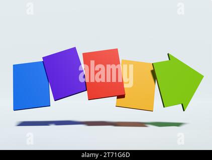 3D arrow infographic template for business, education, web design, banners, brochures, flyers, diagram, workflow and timeline. Colorful 3D Text Templa Stock Photo
