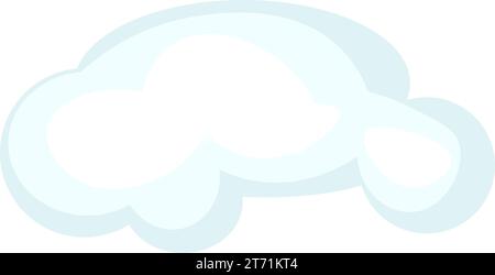 Christmas fluffy cloud. Xmas winter funny cloud in cartoon style. Festive New Year vector icon isolated on white background for decoration of holiday Stock Vector