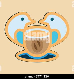 Coffee. Italian coffee pot with text All You Need is Coffee. Banner for cafe, restaurant, menu, coffee dreams theme. cup icon in the line style. Stock Vector