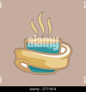 Coffee. Italian coffee pot with text All You Need is Coffee. Banner for cafe, restaurant, menu, coffee dreams theme. cup icon in the line style. Stock Vector