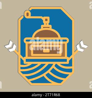 Coffee. Italian coffee pot with text All You Need is Coffee. Banner for cafe, restaurant, menu, coffee dreams theme. cup icon in the line style. Stock Vector