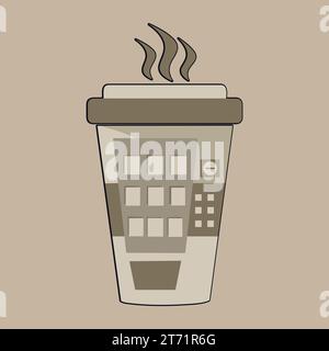 Coffee. Italian coffee pot with text All You Need is Coffee. Banner for cafe, restaurant, menu, coffee dreams theme. cup icon in the line style. Stock Vector