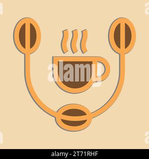 Coffee. Italian coffee pot with text All You Need is Coffee. Banner for cafe, restaurant, menu, coffee dreams theme. cup icon in the line style. Stock Vector