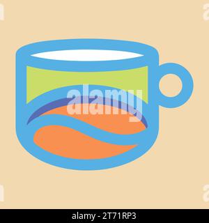 Coffee. Italian coffee pot with text All You Need is Coffee. Banner for cafe, restaurant, menu, coffee dreams theme. cup icon in the line style. Stock Vector