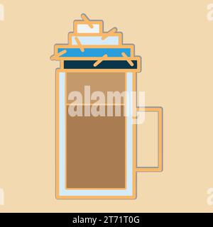 Coffee. Italian coffee pot with text All You Need is Coffee. Banner for cafe, restaurant, menu, coffee dreams theme. cup icon in the line style. Stock Vector