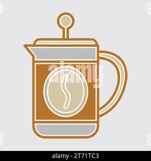 Coffee. Italian coffee pot with text All You Need is Coffee. Banner for cafe, restaurant, menu, coffee dreams theme. cup icon in the line style. Stock Vector