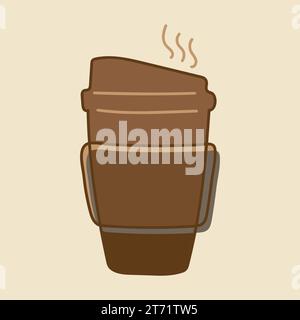 Coffee. Italian coffee pot with text All You Need is Coffee. Banner for cafe, restaurant, menu, coffee dreams theme. cup icon in the line style. Stock Vector