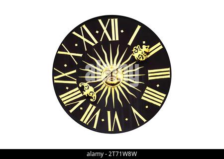 vintage clock dial isolated on white background Stock Photo