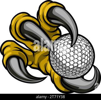 Golf Ball Eagle Claw Cartoon Monster Hand Stock Vector