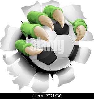 Soccer Football Ball Claw Cartoon Monster Hand Stock Vector