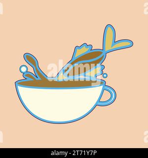 Coffee. Italian coffee pot with text All You Need is Coffee. Banner for cafe, restaurant, menu, coffee dreams theme. cup icon in the line style. Stock Vector