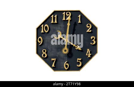 vintage clock dial isolated on white background Stock Photo