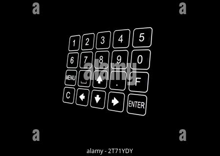 Detail view of black security door keypad taken in a office; Detail view of black security door keypad taken in a office Stock Photo