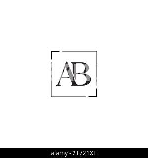 Letter AB and Square logo or icon design Stock Vector