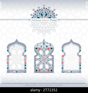 Arabic ornamental seamless patterns collection. Set of arabesque tiled vector backgrounds. Color abstract ornaments. You can use it for backgrounds… Stock Vector