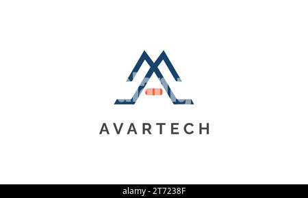 Avartech Logo Design Modern Minimal Tech Branding Concept Stock Vector