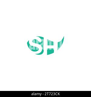 SH Leaves Logo Nature Stock Vector