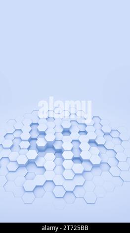 Abstract light blue hexagon abstract background pattern. Hexagon panel, technology concept. Stock Photo