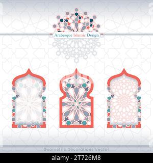 Arabic ornamental seamless patterns collection. Set of arabesque tiled vector backgrounds. Color abstract ornaments. You can use it for backgrounds… Stock Vector