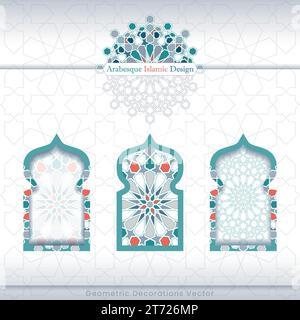Arabic ornamental seamless patterns collection. Set of arabesque tiled vector backgrounds. Color abstract ornaments. You can use it for backgrounds… Stock Vector