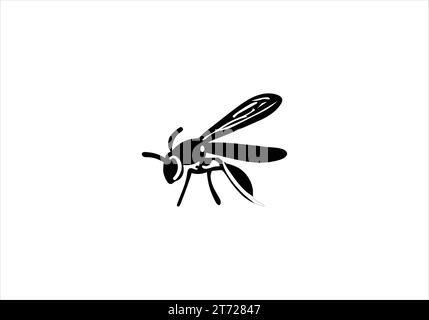 Beewolf wasp minimal style  icon illustration design Stock Vector