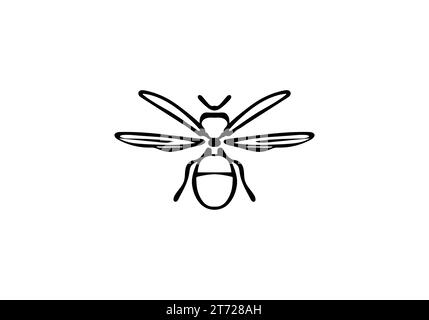 Beewolf wasp minimal style  icon illustration design Stock Vector