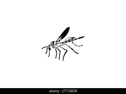 Beewolf wasp minimal style  icon illustration design Stock Vector