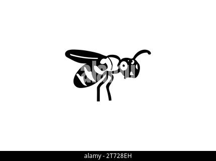 Beewolf wasp minimal style  icon illustration design Stock Vector