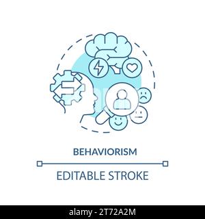 Thin line blue icon behaviorism concept Stock Vector
