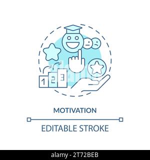 Thin line blue icon motivation concept Stock Vector