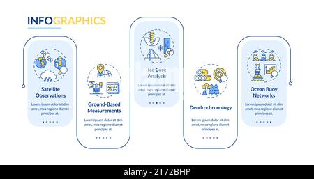 Colorful climate metrics layout with linear icons Stock Vector