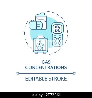 Thin linear blue icon gas concentrations concept Stock Vector