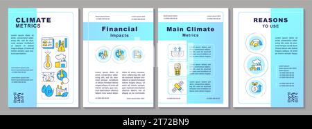 2D creative brochure with climate metrics thin line icons Stock Vector