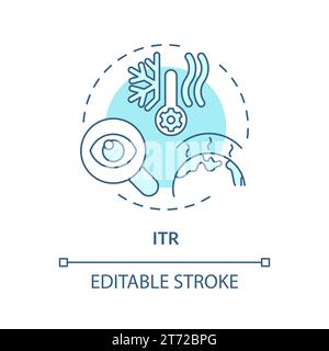 Thin linear blue icon ITR concept Stock Vector