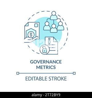 Thin linear blue icon governance metrics concept Stock Vector