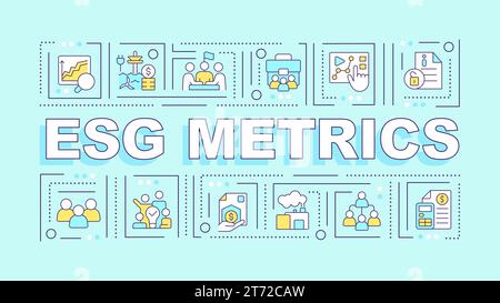 2D ESG metrics text with multicolor thin line icons Stock Vector