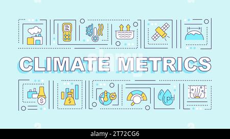 2D climate metrics text with multicolor thin line icons Stock Vector