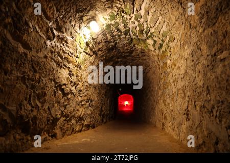 TERNOPIL, UKRAINE - AUGUST 23, 2023 The museum of tortures on territory of Zbarazh ancient castle Stock Photo